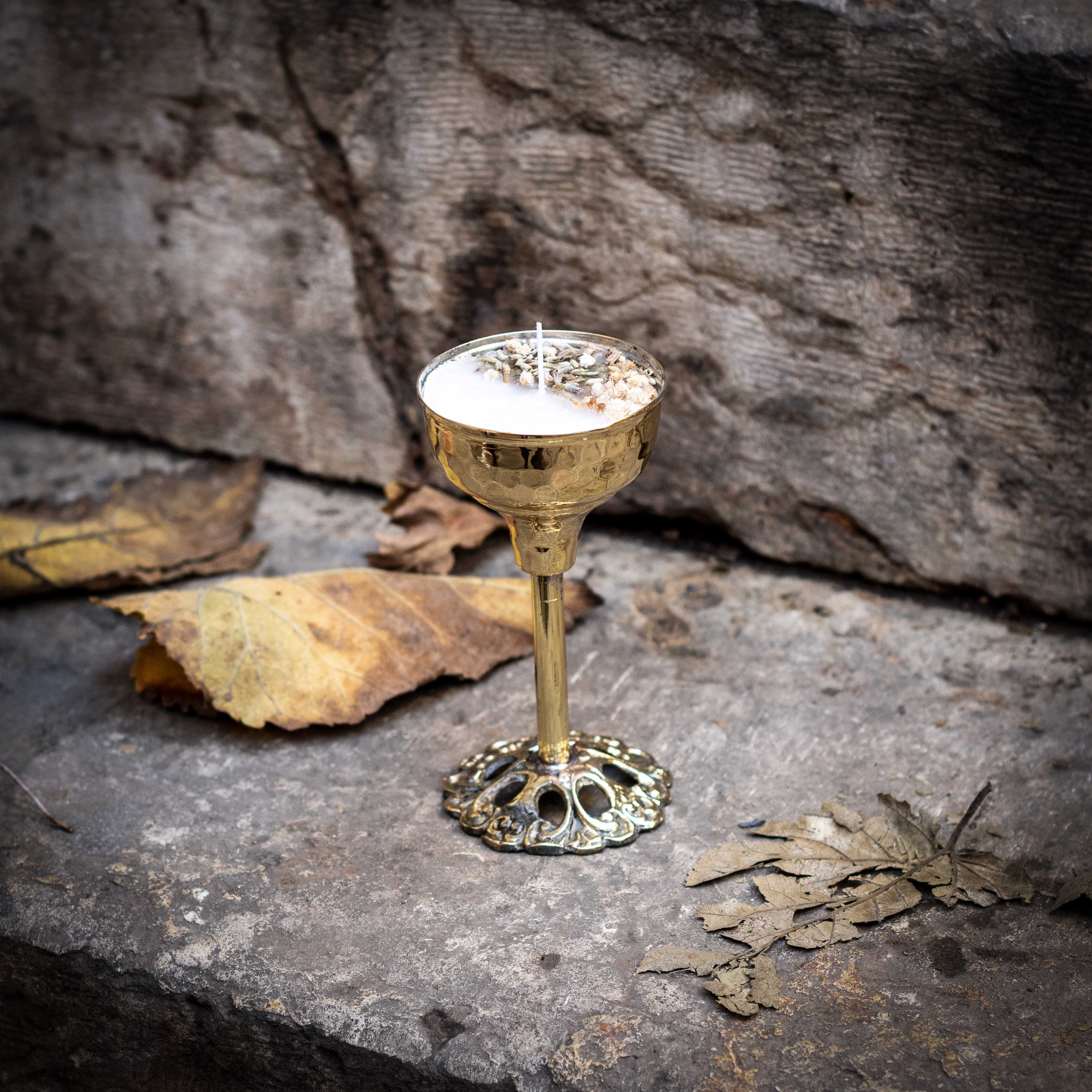 bakır kapta el yapımı mum